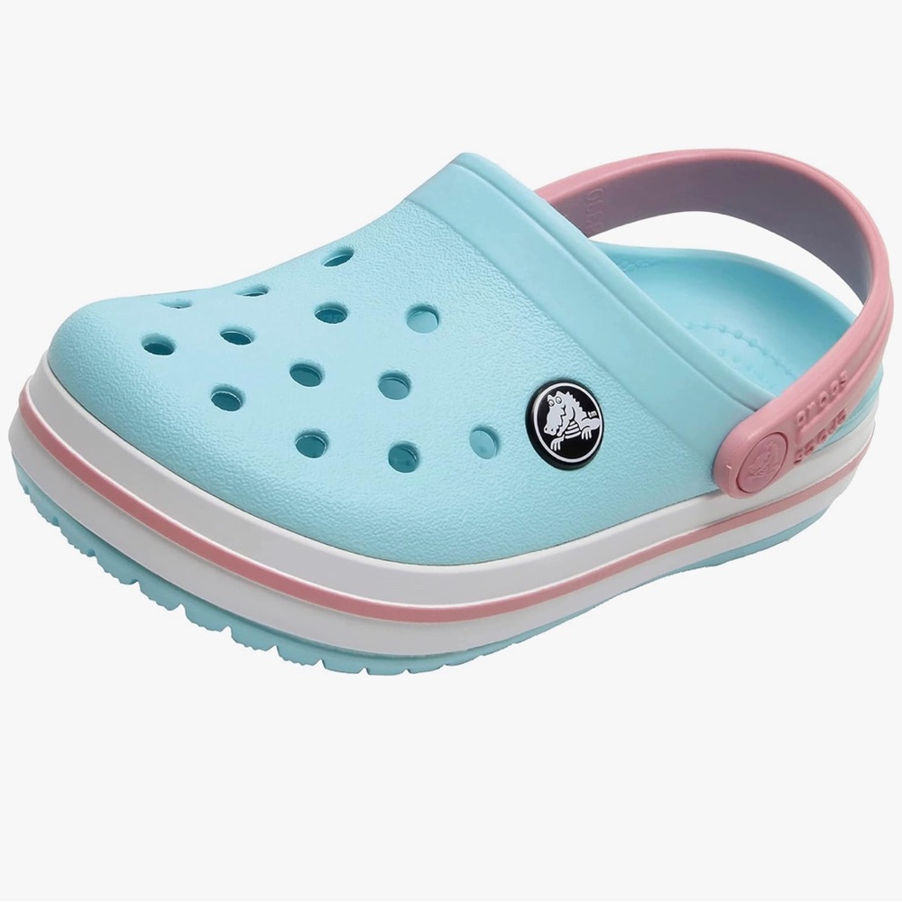 Crocs crocband clogs size 3 little kids ice blue/white